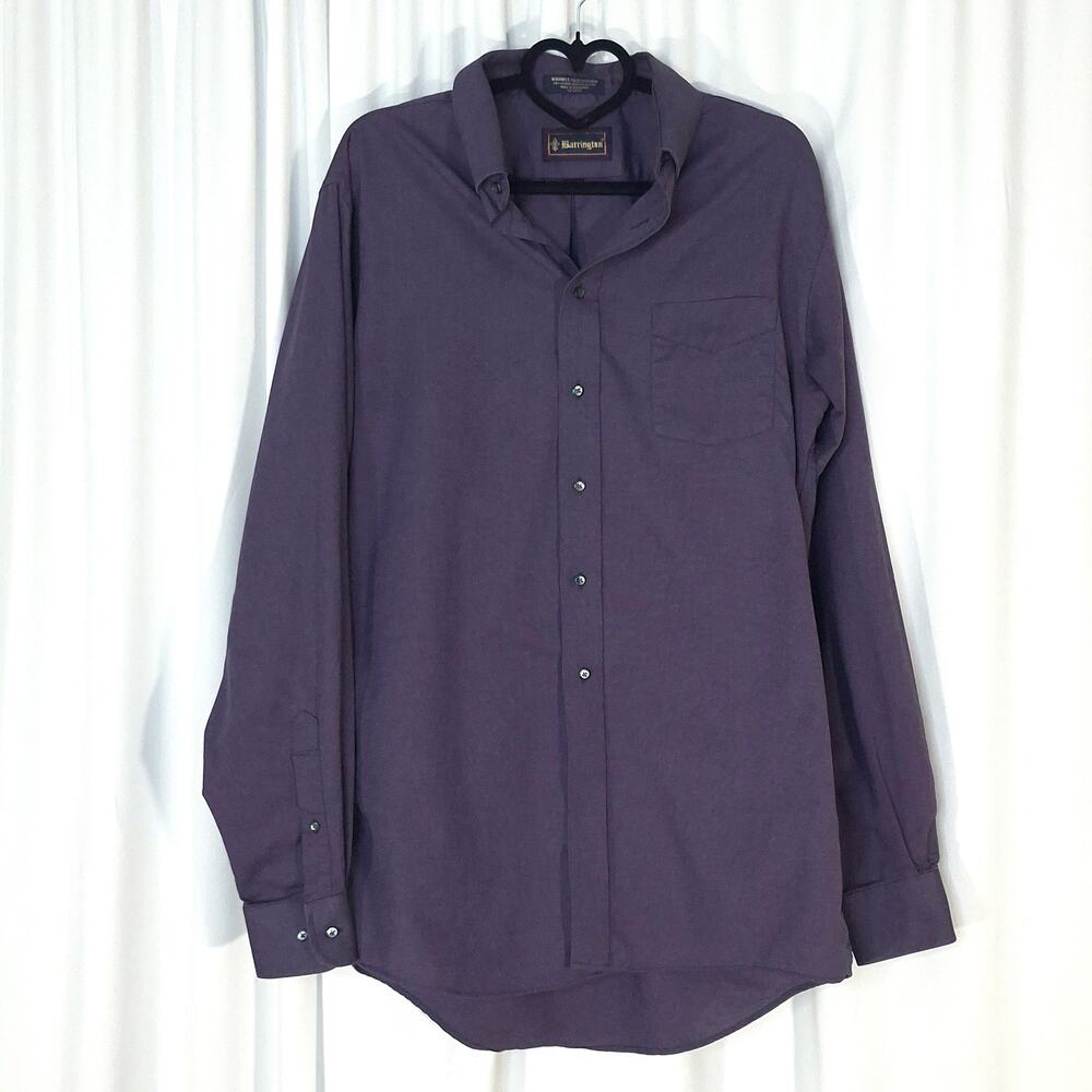 Barrington Men’s Purple Wrinkle Free Oxford Dress Shirt 16.5 36/37